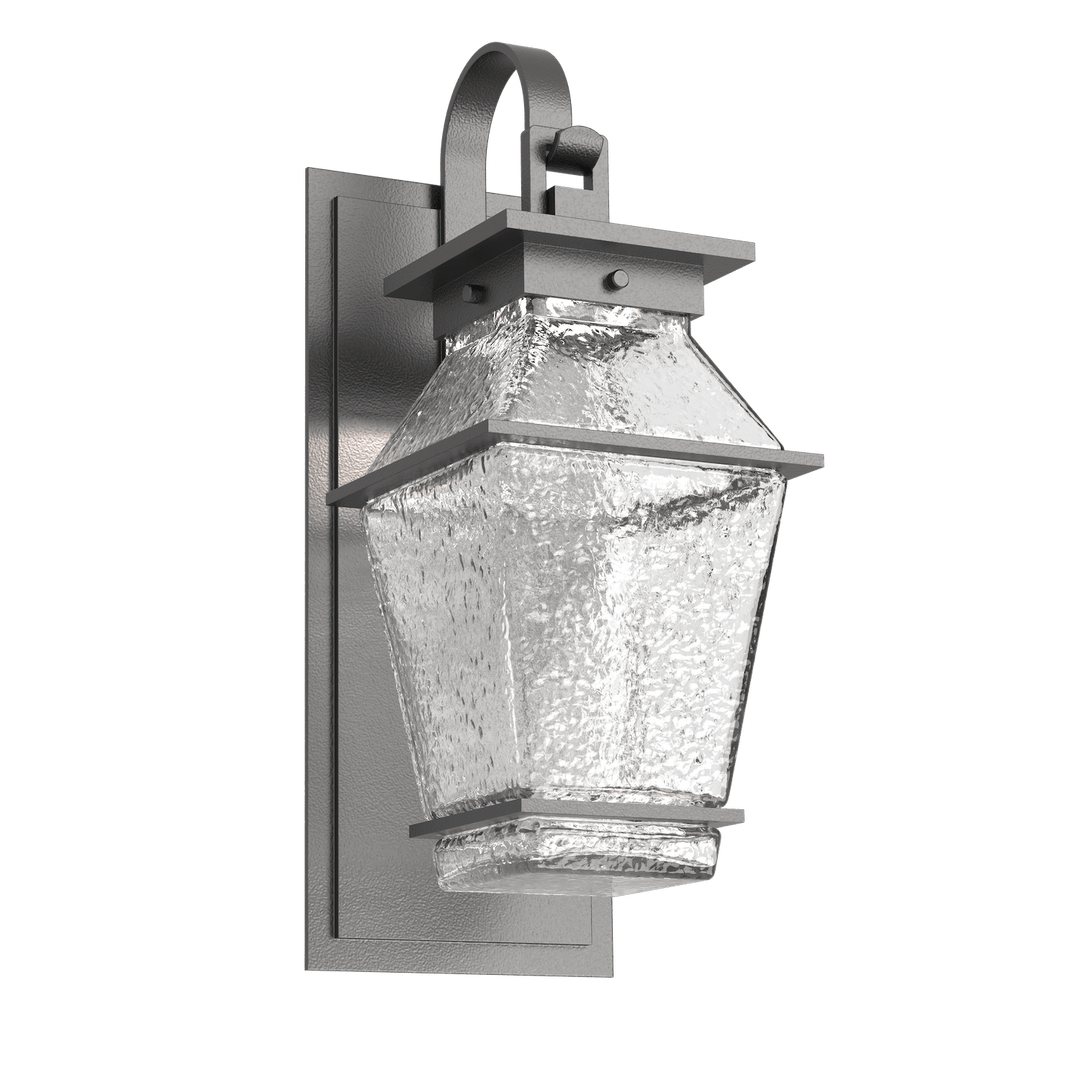 Hammerton Studio Outdoor Landmark Sconce with Shepherds Hook Outdoor Wall Lights Hammerton Studio Argento Grey (Outdoor) Clear Blown Glass Integrated LED