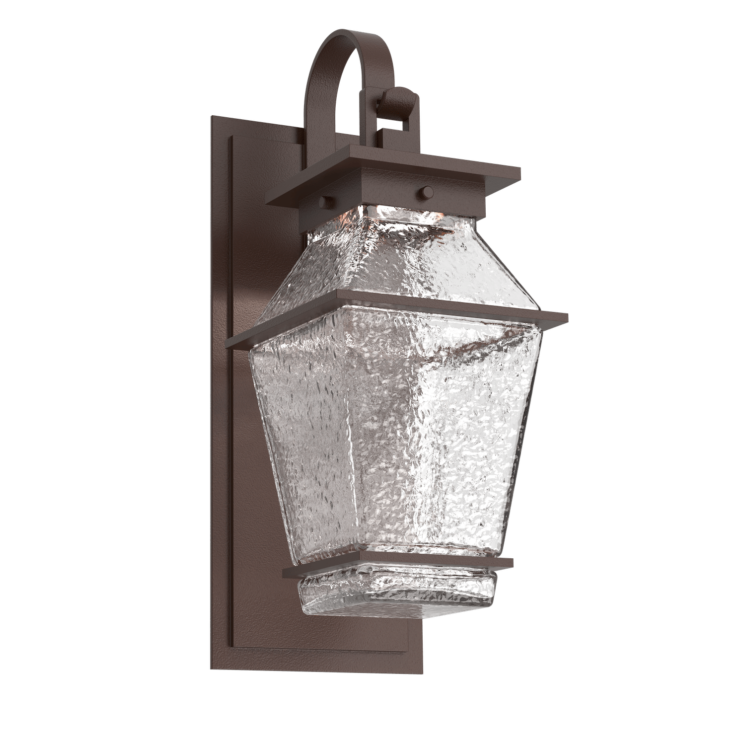 Hammerton Studio Outdoor Landmark Sconce with Shepherds Hook Outdoor l Wall Hammerton Studio Statuary Bronze (Outdoor) Clear Blown Glass Integrated LED