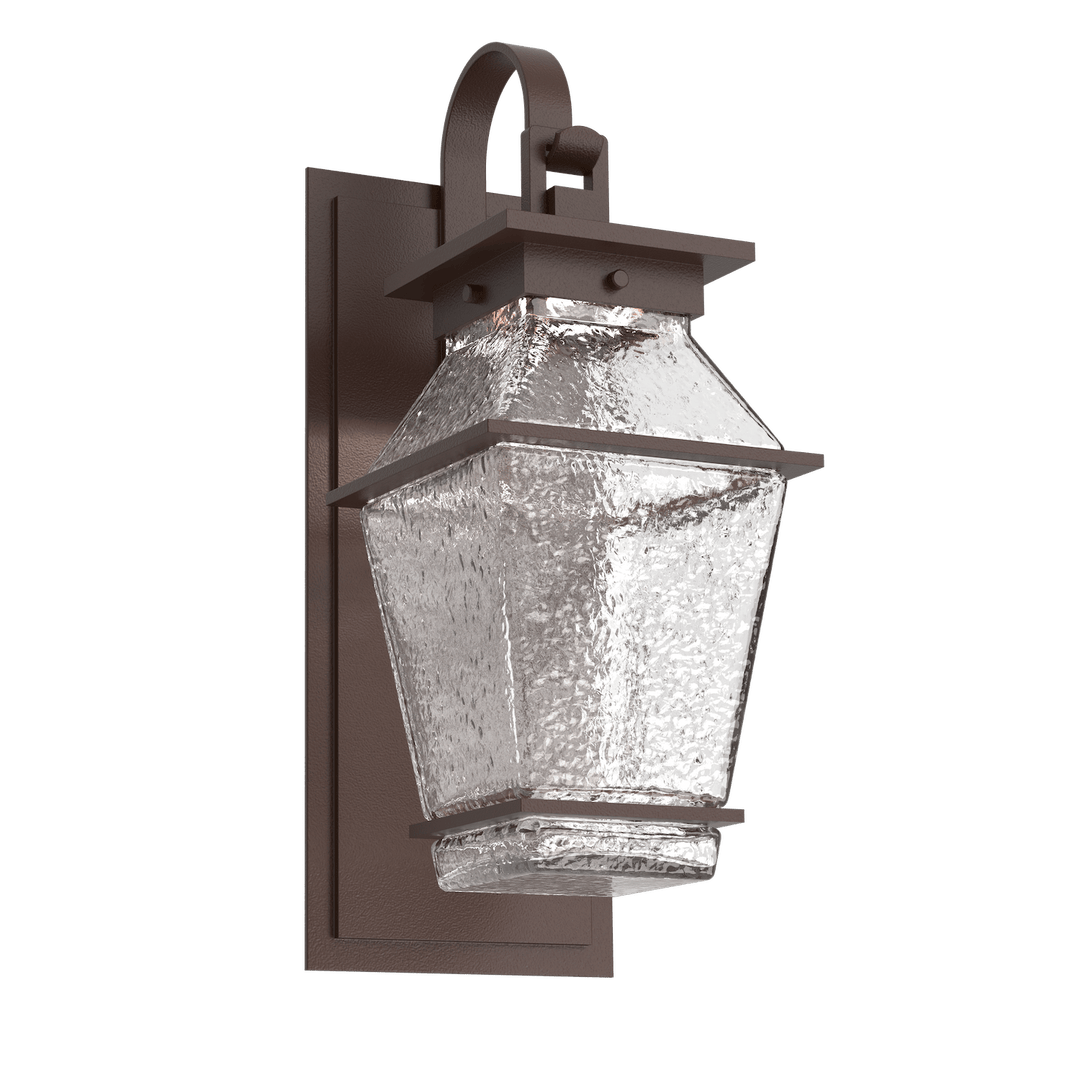 Hammerton Studio Outdoor Landmark Sconce with Shepherds Hook Outdoor Wall Lights Hammerton Studio Statuary Bronze (Outdoor) Clear Blown Glass Integrated LED