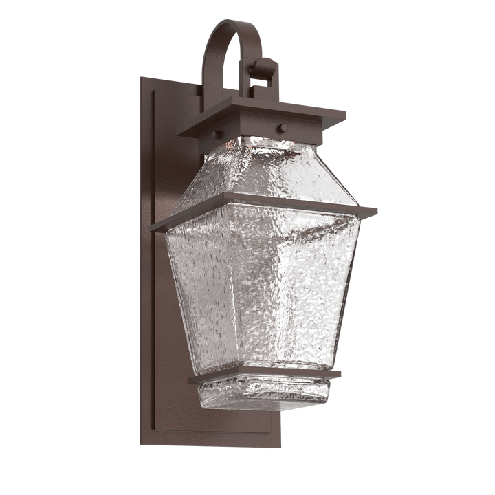 Hammerton Studio Outdoor Landmark Sconce with Shepherds Hook Outdoor Wall Lights Hammerton Studio Statuary Bronze (Outdoor) Clear Blown Glass Integrated LED