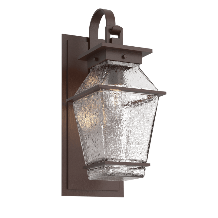 Hammerton Studio Outdoor Landmark Sconce with Shepherds Hook Outdoor Wall Lights Hammerton Studio Statuary Bronze (Outdoor) Clear Blown Glass E26 Base Bulb