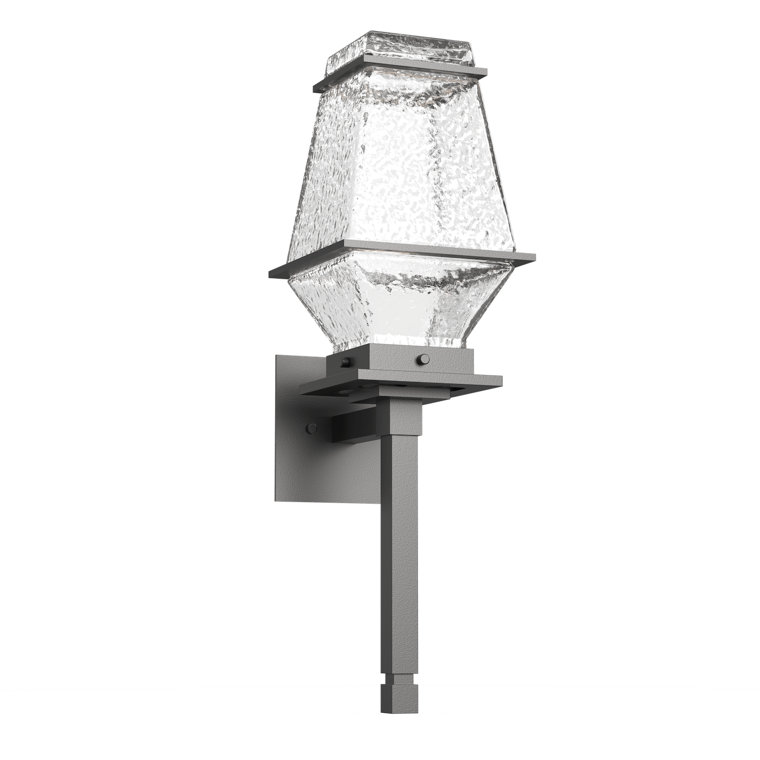 Hammerton Studio Landmark Outdoor Torch Sconce Outdoor l Wall Hammerton Studio Argento Grey (Outdoor) Clear Blown Glass Integrated LED