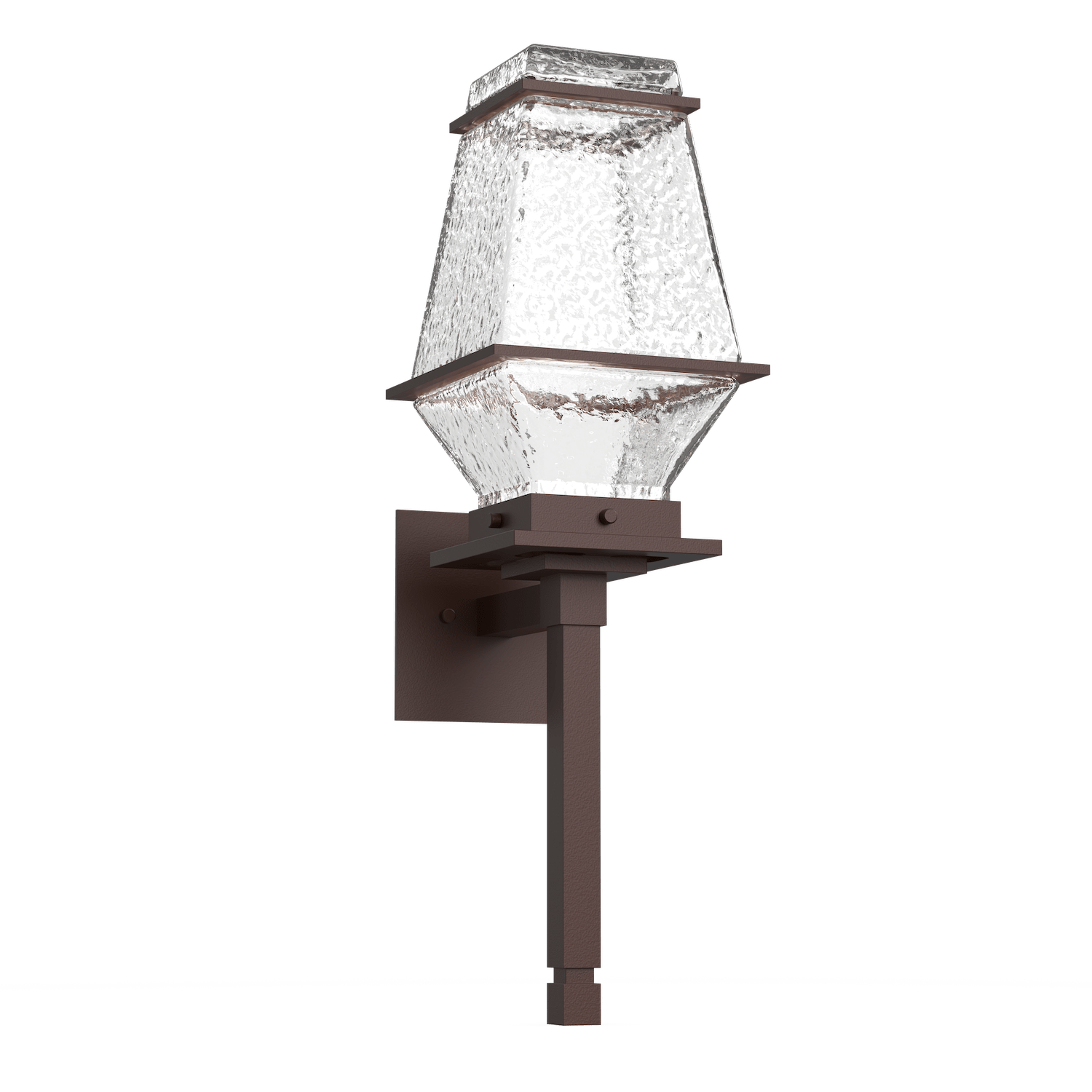 Hammerton Studio Landmark Outdoor Torch Sconce Outdoor l Wall Hammerton Studio Statuary Bronze (Outdoor) Clear Blown Glass Integrated LED