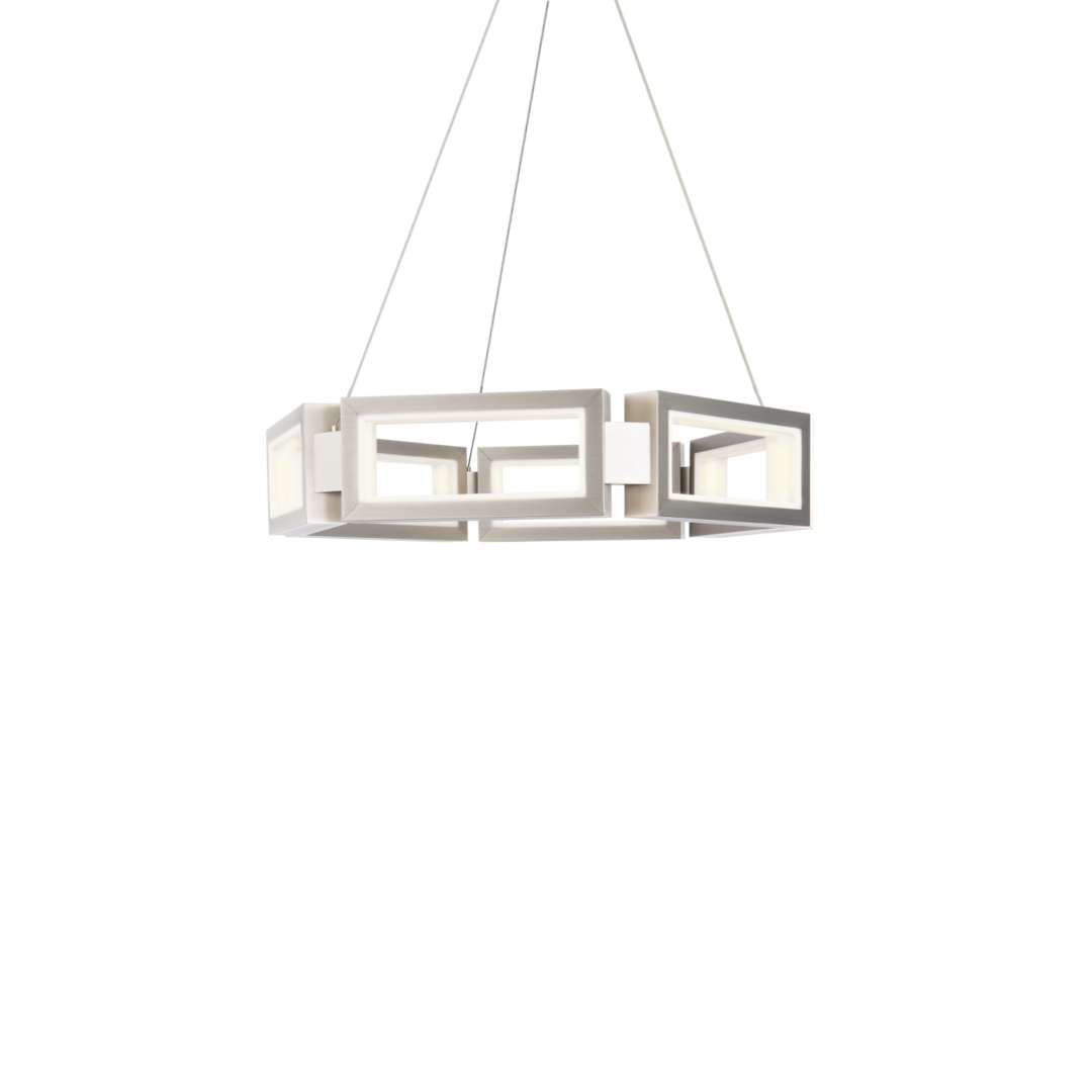 Modern Forms Mies Chandelier Light Chandeliers Modern Forms Brushed Nickel 23.875x26.375x5.125 