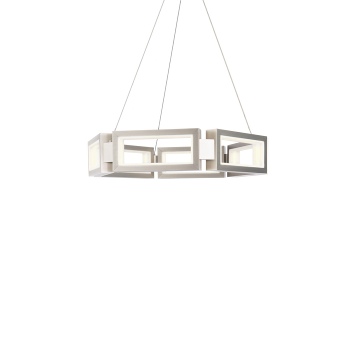 Modern Forms Mies Chandelier Light Chandeliers Modern Forms Brushed Nickel 23.875x26.375x5.125 