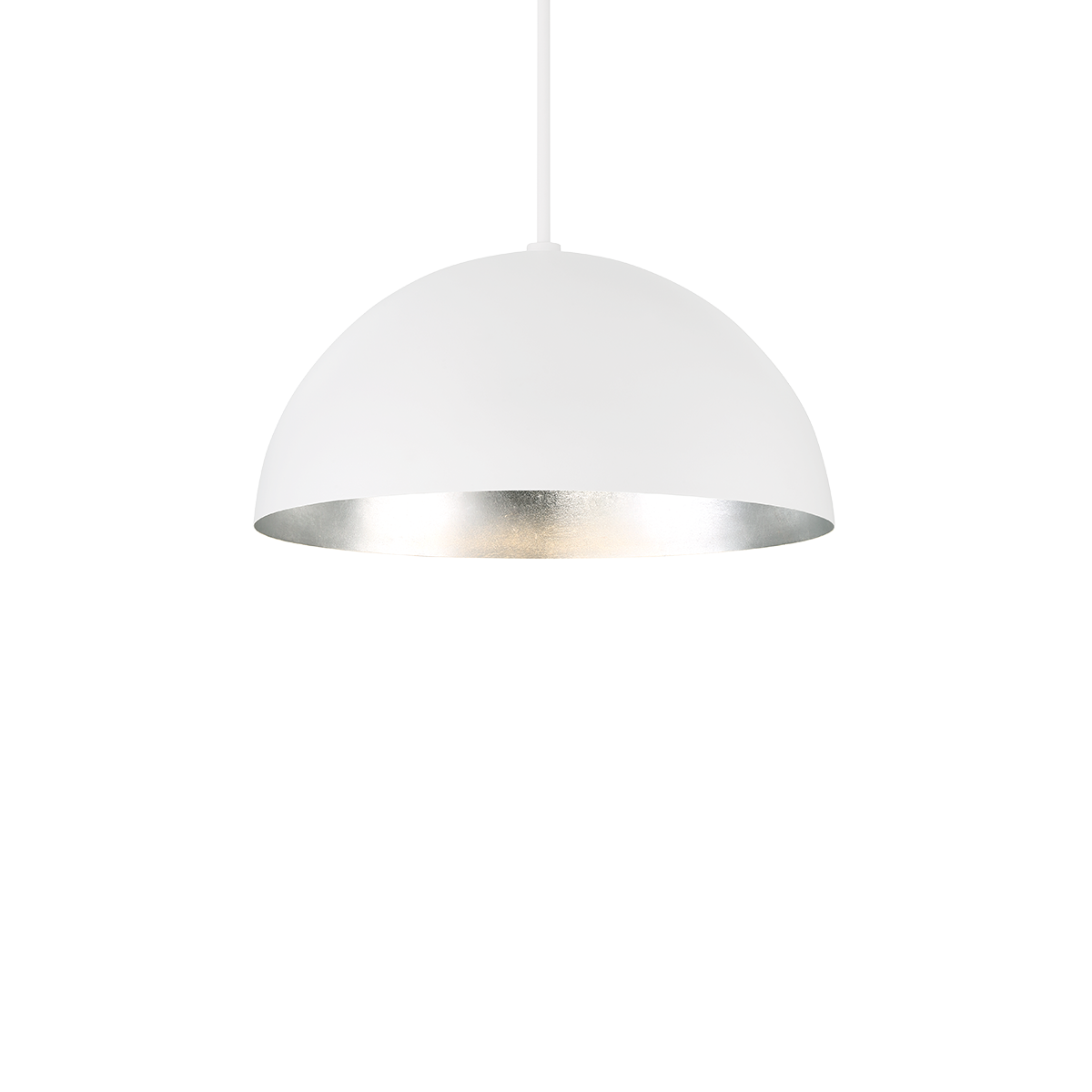 Modern Forms Yolo Dome Pendant Light Pendant Modern Forms Silver Leaf/White 19.63x19.63x10.25 