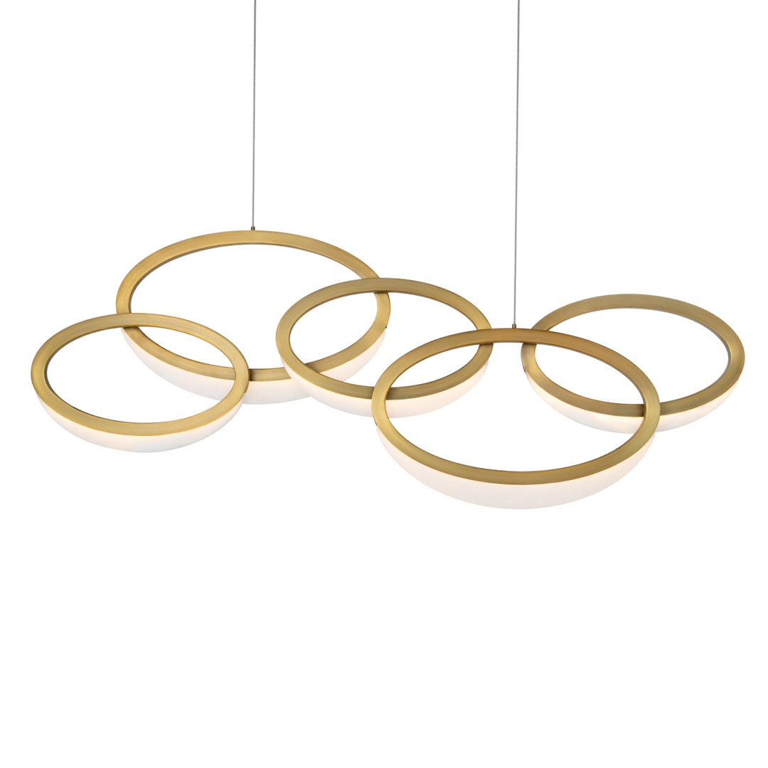 Modern Forms Orion Chandelier Light Chandeliers Modern Forms Aged Brass 45.5x3.875x18.125 