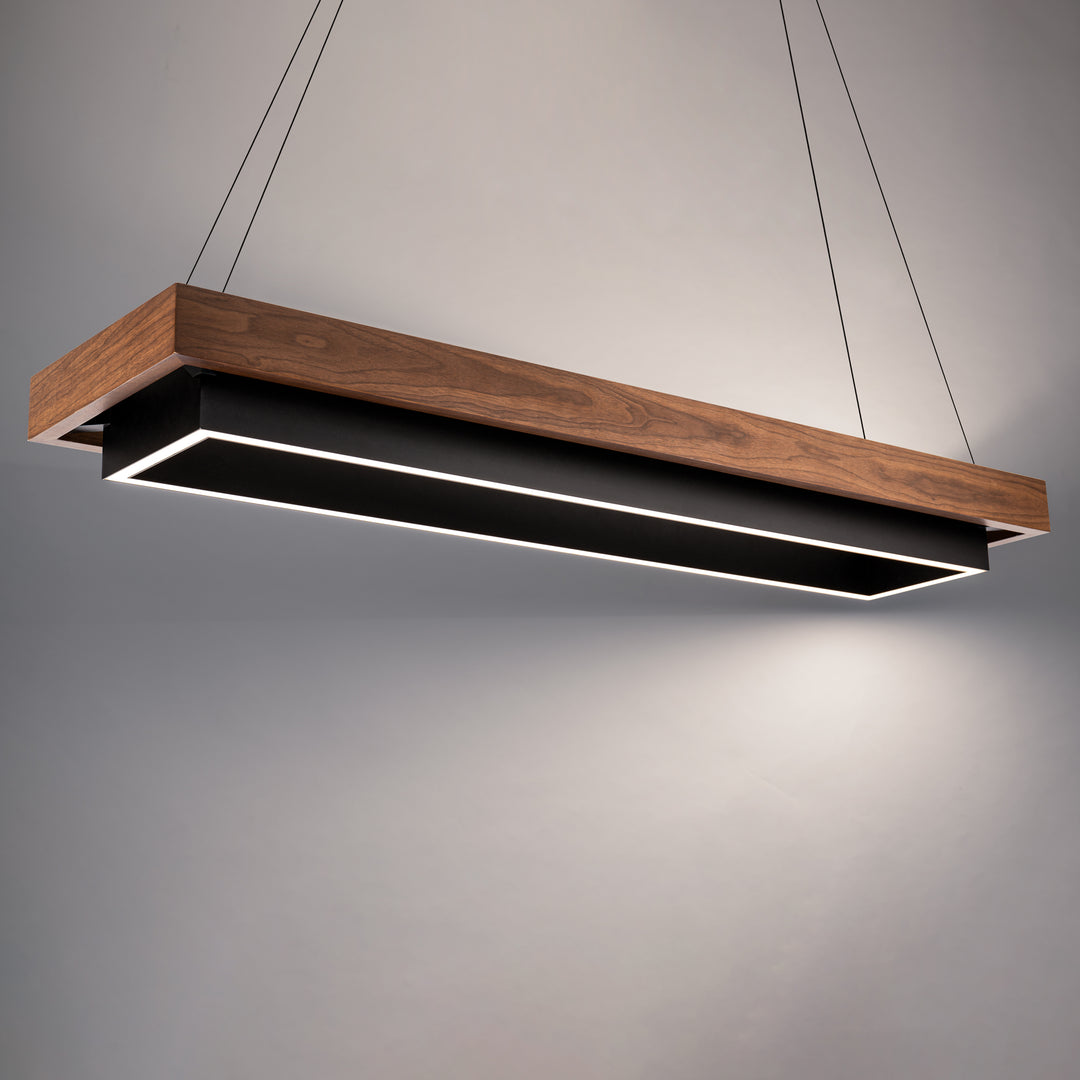 Modern Forms Hustler Linear Pendant Pendants Modern Forms Black/Dark Walnut 54x14x5 