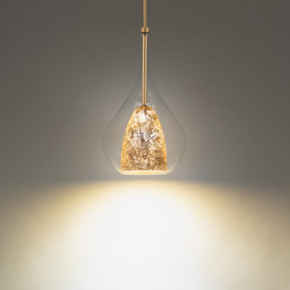 Modern Forms Helios Mini Pendant Light PD-74318-AB/GL Mini-Pendants Modern Forms Gold Leaf/Aged Brass 10x10x17.375 