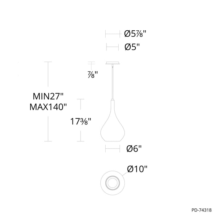 Modern Forms Helios Mini Pendant Light PD-74318-AB/GL | OS