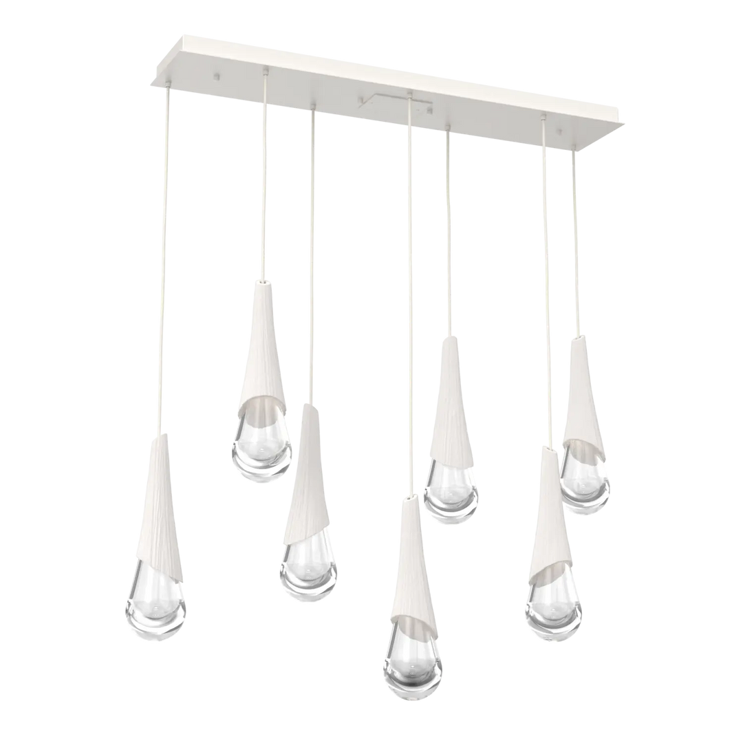 Hammerton Studio Hailstone Linear Multi-Pendant Chandelier Salt White / 7-Piece / Chalk Ceramic