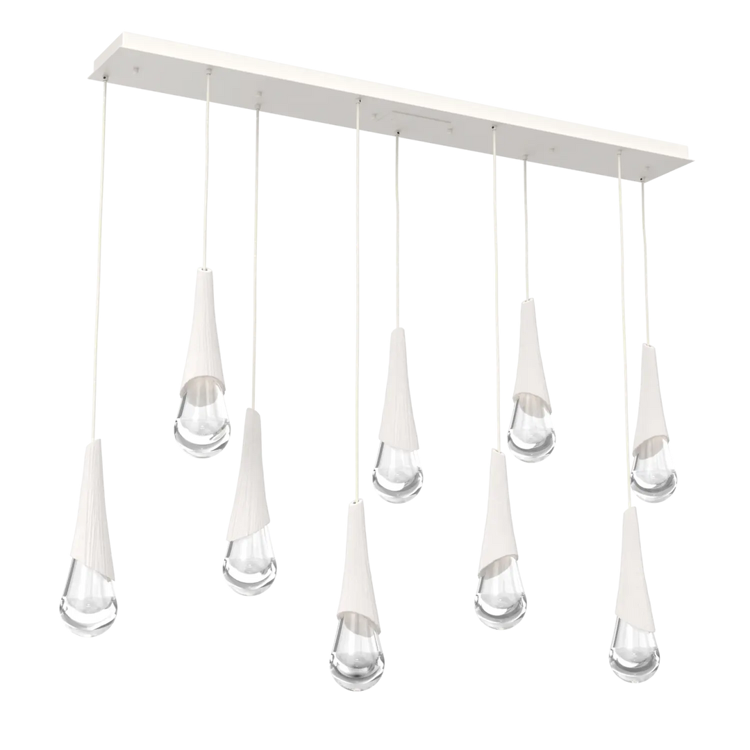 Hammerton Studio Hailstone Linear Multi-Pendant Chandelier Salt White / 9-Piece / Chalk Ceramic