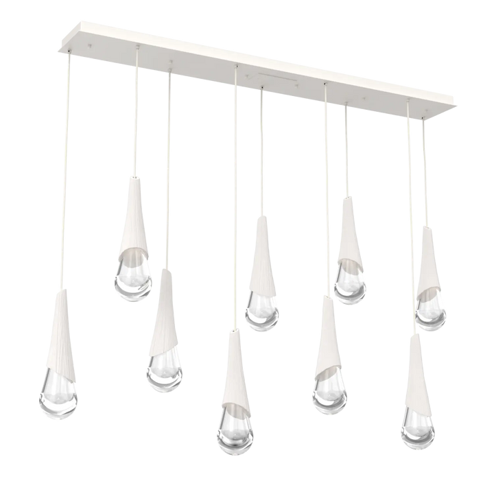 Hammerton Studio Hailstone Linear Multi-Pendant Chandelier Salt White / 9-Piece / Chalk Ceramic