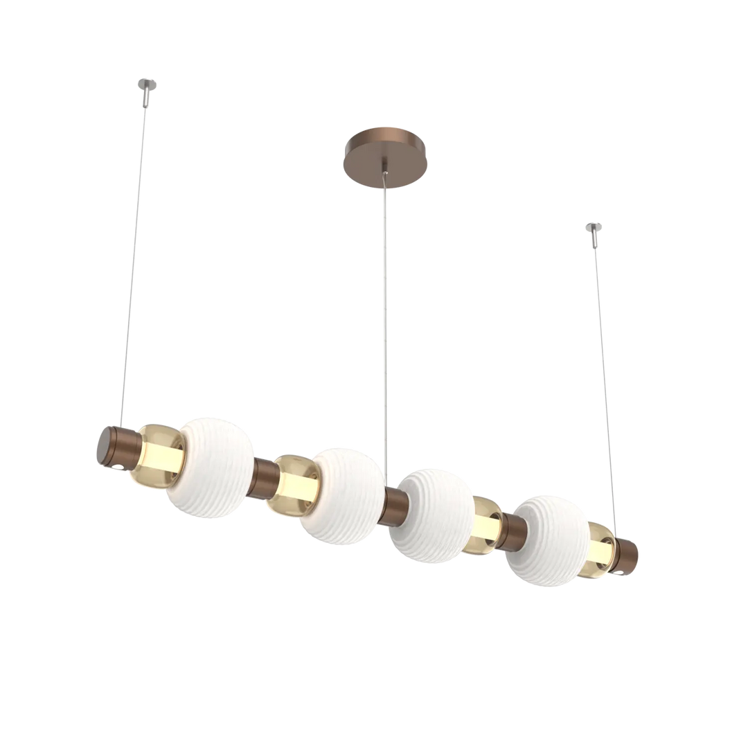 Hammerton Studio Torno Mandrel Linear Chandelier Burnished Bronze / Medium / Bronze / Chalk Ceramic