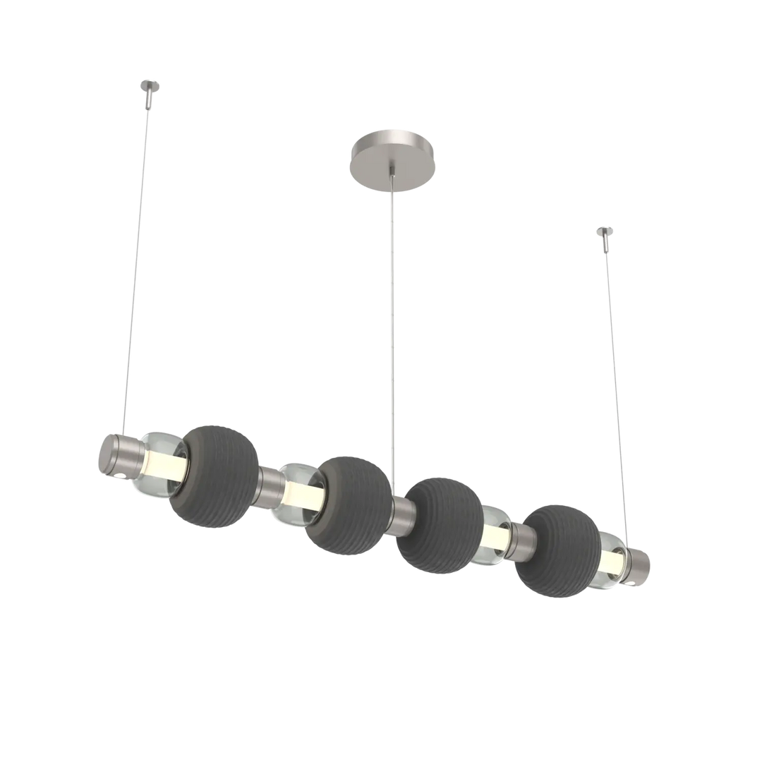 Hammerton Studio Torno Mandrel Linear Chandelier Beige Silver / Medium / Smoke / Charcoal Ceramic