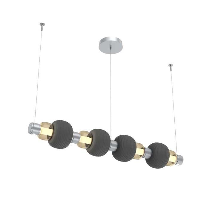 Hammerton Studio Torno Mandrel Linear Chandelier Classic Silver / Medium / Bronze / Charcoal Ceramic