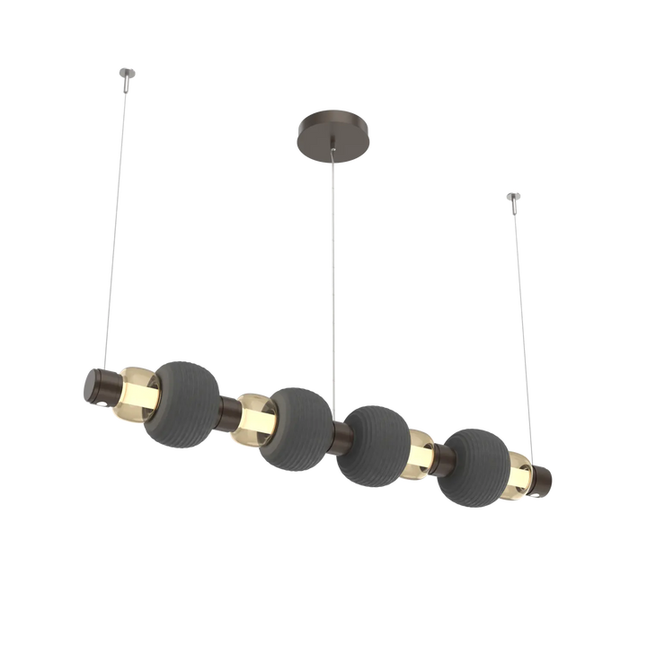 Hammerton Studio Torno Mandrel Linear Chandelier Flat Bronze / Medium / Bronze / Charcoal Ceramic