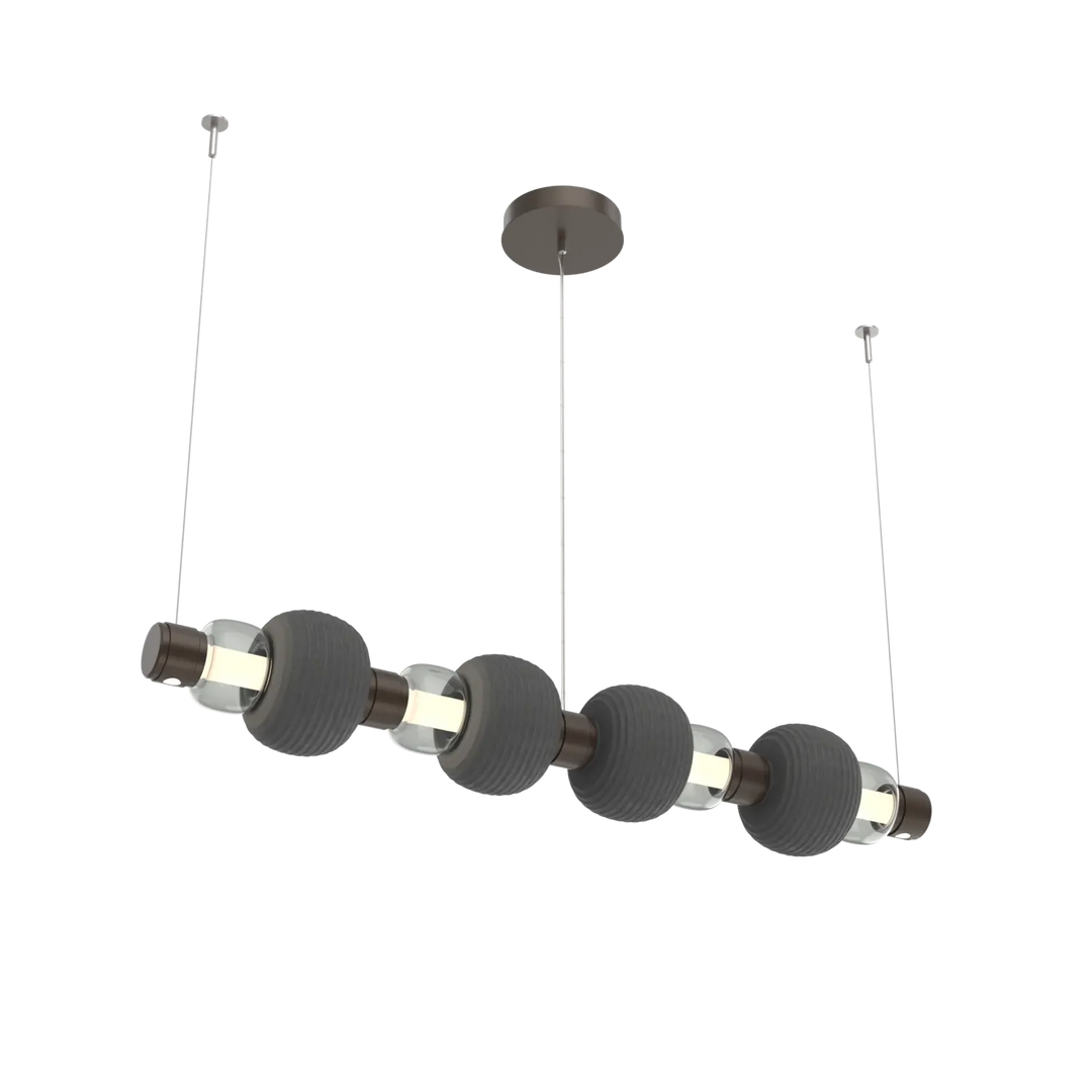 Hammerton Studio Torno Mandrel Linear Chandelier Flat Bronze / Medium / Smoke / Charcoal Ceramic