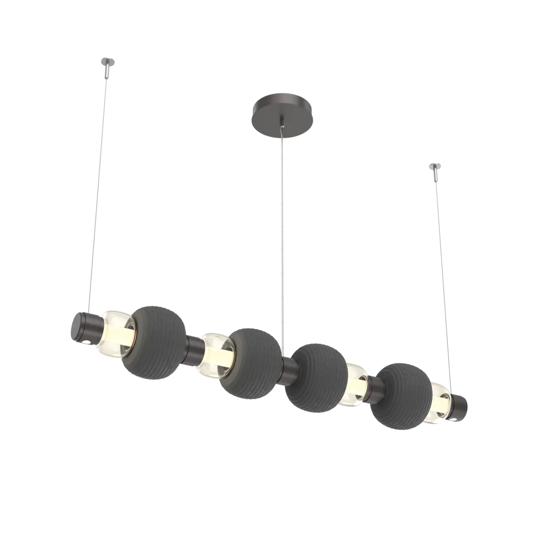Hammerton Studio Torno Mandrel Linear Chandelier Graphite / Medium / Amber / Charcoal Ceramic