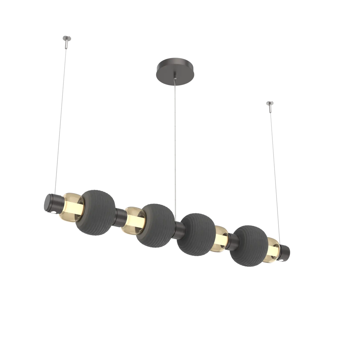 Hammerton Studio Torno Mandrel Linear Chandelier Graphite / Medium / Bronze / Charcoal Ceramic