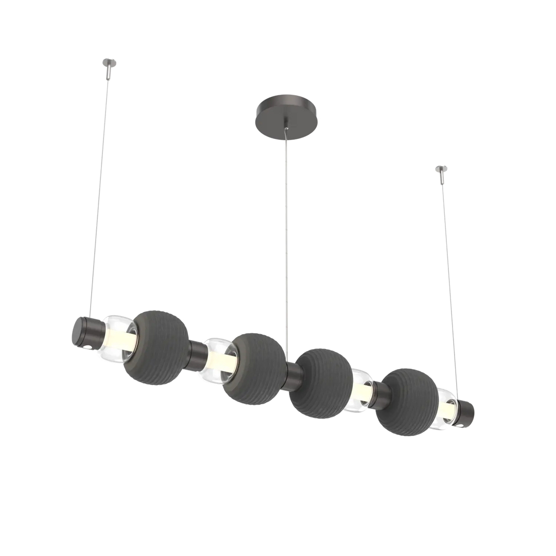 Hammerton Studio Torno Mandrel Linear Chandelier Graphite / Medium / Clear / Charcoal Ceramic
