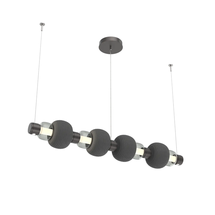 Hammerton Studio Torno Mandrel Linear Chandelier Graphite / Medium / Smoke / Charcoal Ceramic