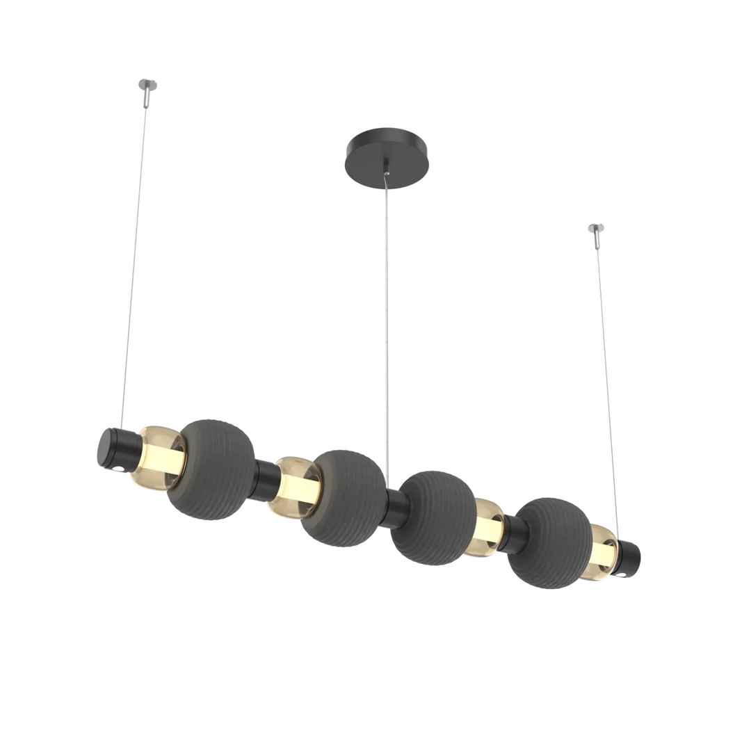 Hammerton Studio Torno Mandrel Linear Chandelier Matte Black / Medium / Bronze / Charcoal Ceramic