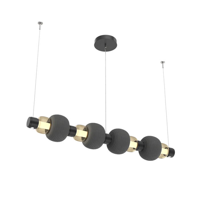 Hammerton Studio Torno Mandrel Linear Chandelier Matte Black / Medium / Bronze / Charcoal Ceramic