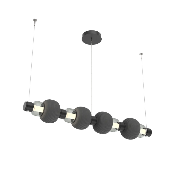 Hammerton Studio Torno Mandrel Linear Chandelier Matte Black / Medium / Smoke / Charcoal Ceramic