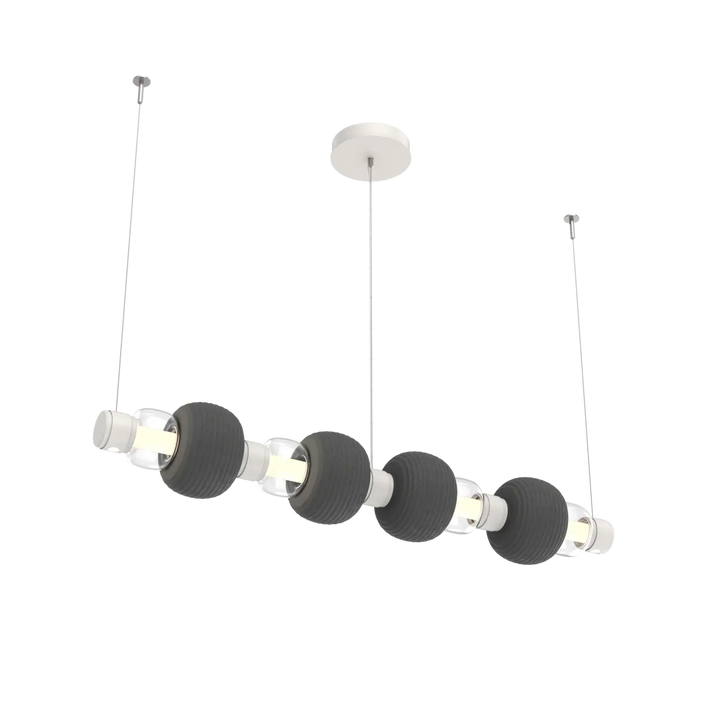 Hammerton Studio Torno Mandrel Linear Chandelier Salt White / Medium / Clear / Charcoal Ceramic