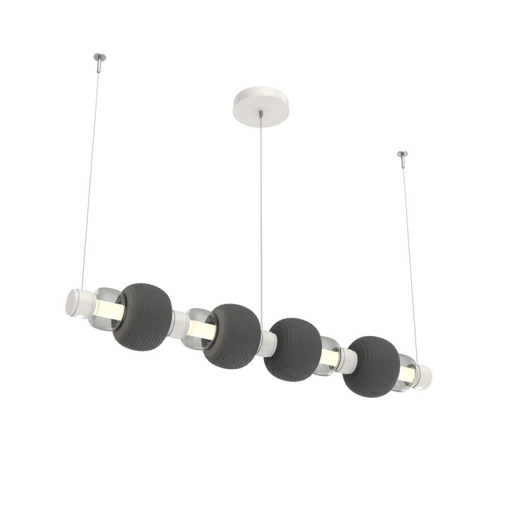 Hammerton Studio Torno Mandrel Linear Chandelier Salt White / Medium / Smoke / Charcoal Ceramic