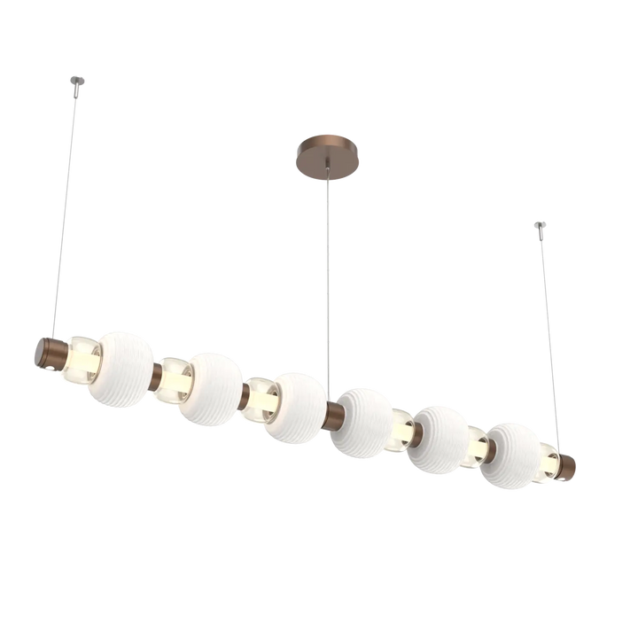 Hammerton Studio Torno Mandrel Linear Chandelier Burnished Bronze / Large / Amber / Chalk Ceramic