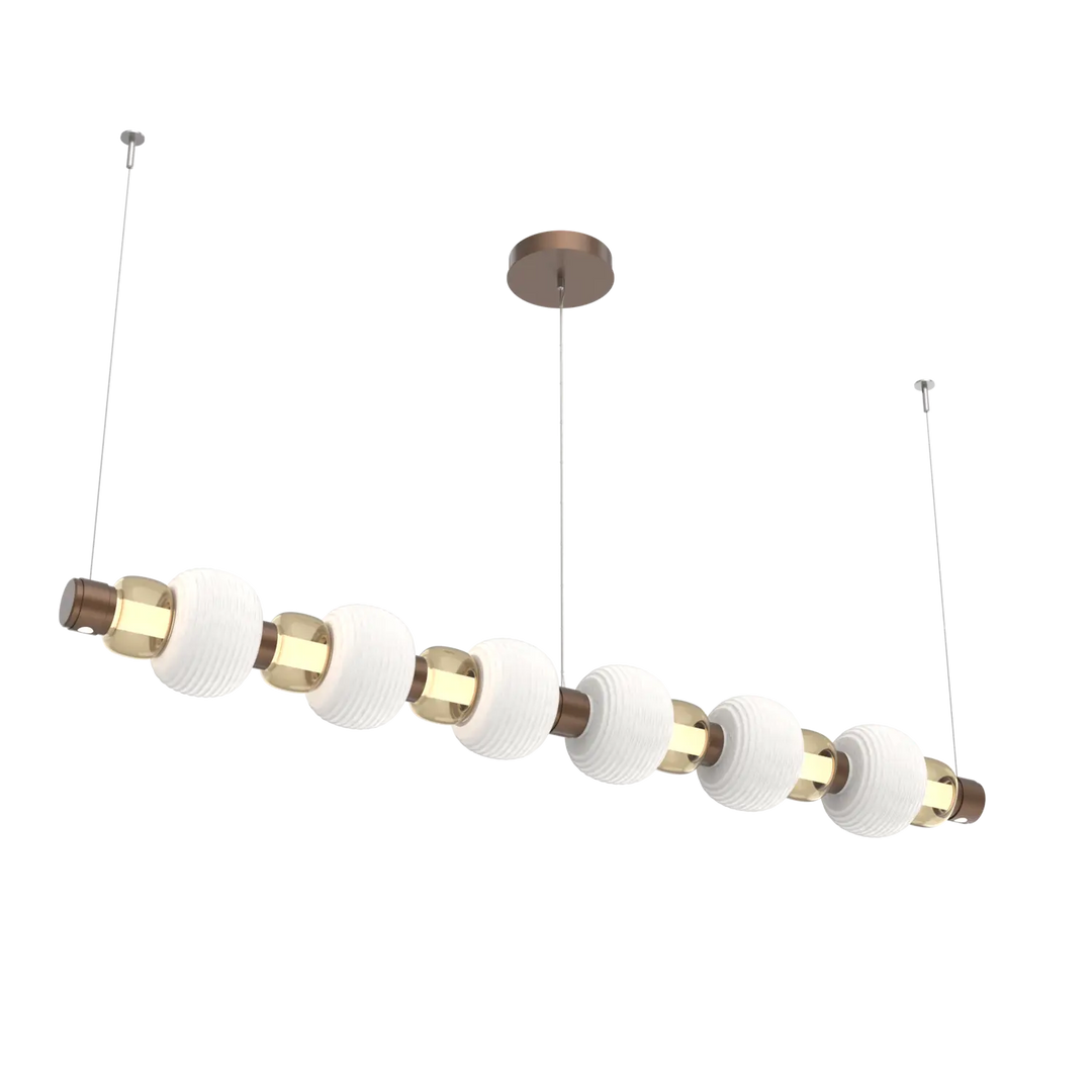 Hammerton Studio Torno Mandrel Linear Chandelier Burnished Bronze / Large / Bronze / Chalk Ceramic