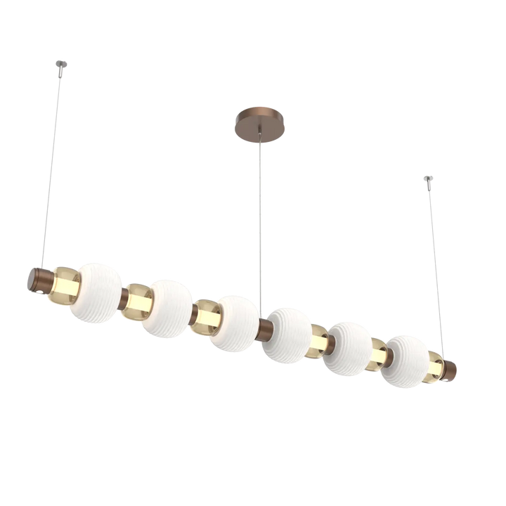 Hammerton Studio Torno Mandrel Linear Chandelier Burnished Bronze / Large / Bronze / Chalk Ceramic