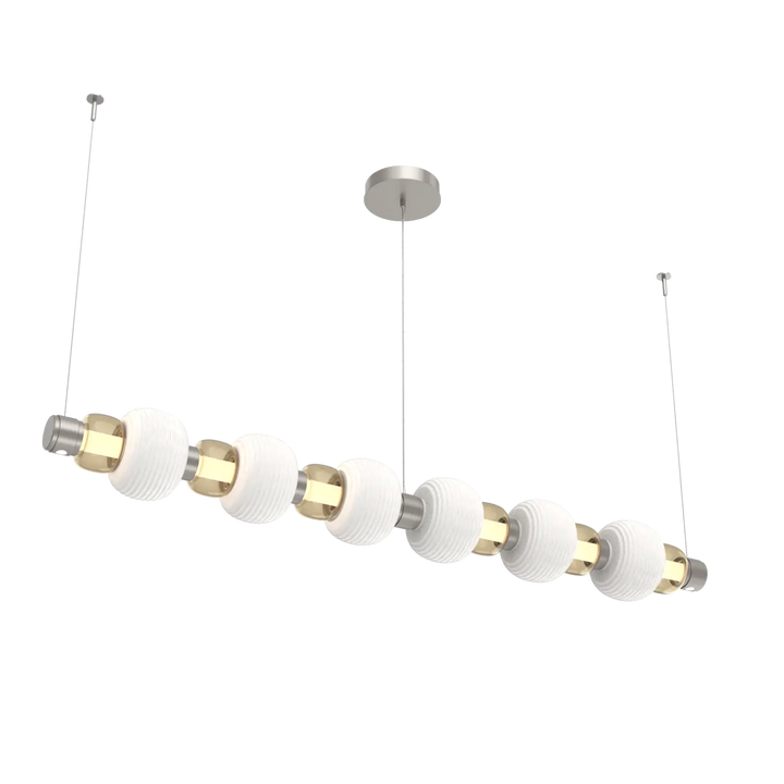 Hammerton Studio Torno Mandrel Linear Chandelier Beige Silver / Large / Bronze / Chalk Ceramic