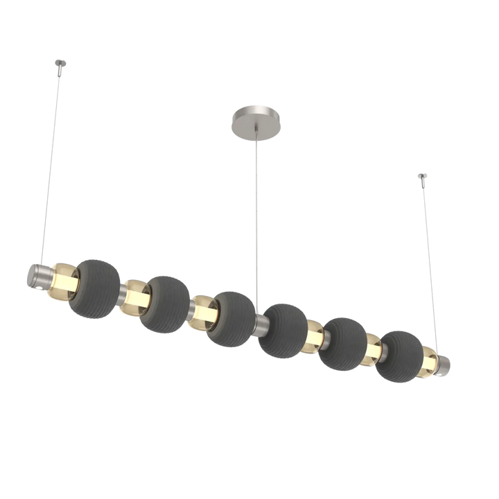 Hammerton Studio Torno Mandrel Linear Chandelier Beige Silver / Large / Bronze / Charcoal Ceramic