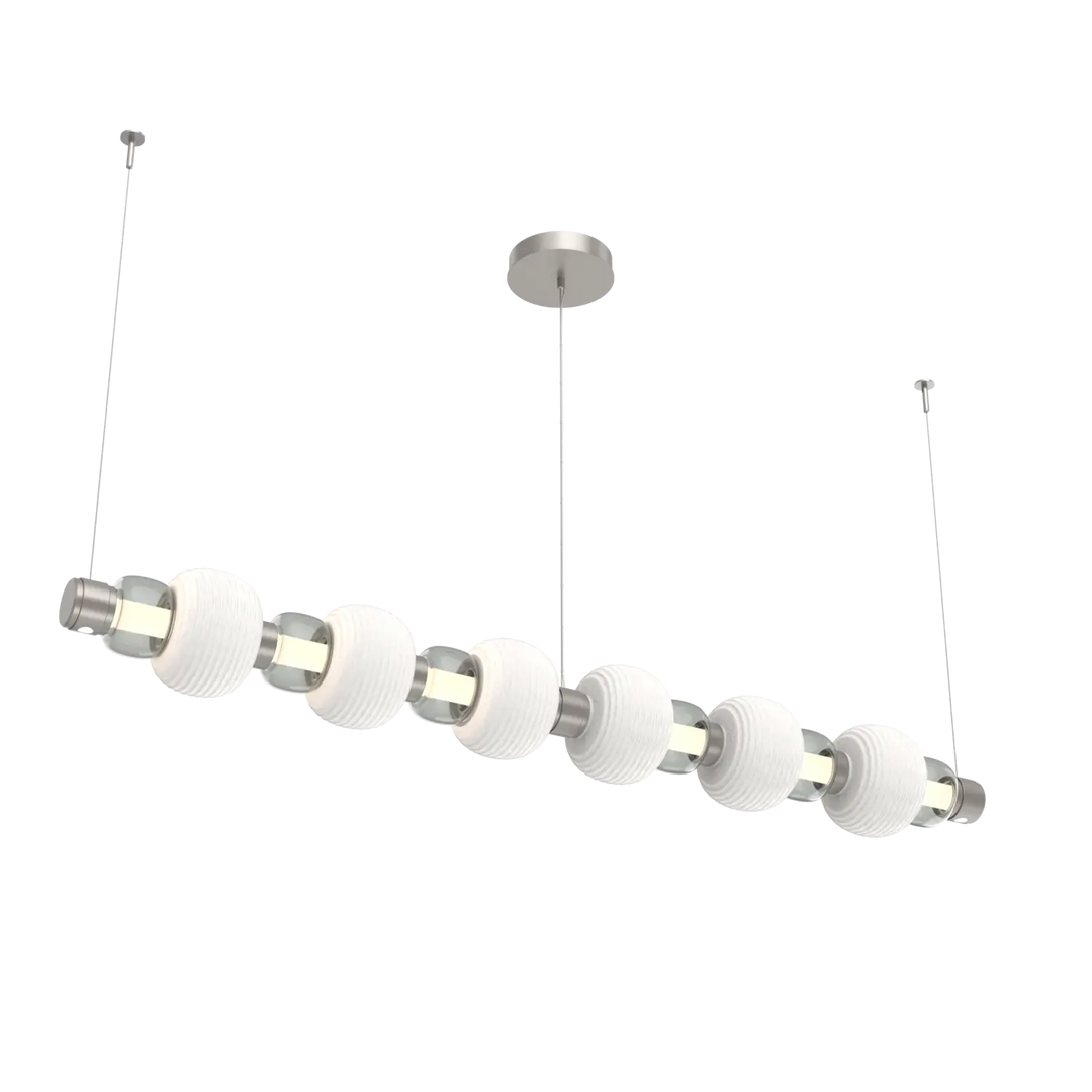 Hammerton Studio Torno Mandrel Linear Chandelier Beige Silver / Large / Smoke / Chalk Ceramic