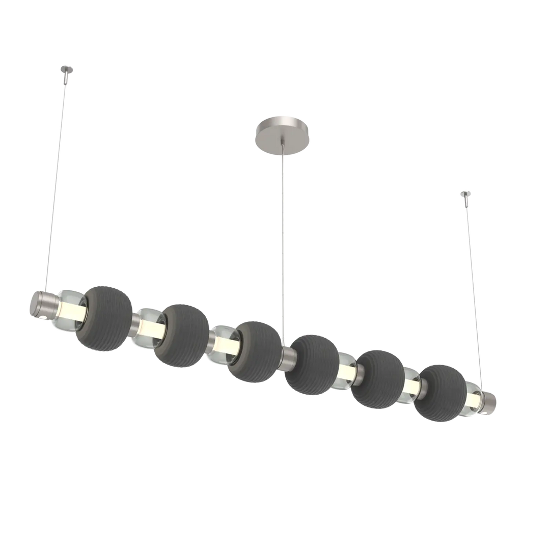 Hammerton Studio Torno Mandrel Linear Chandelier Beige Silver / Large / Smoke / Charcoal Ceramic