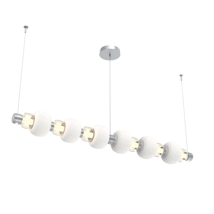 Hammerton Studio Torno Mandrel Linear Chandelier Classic Silver / Large / Amber / Chalk Ceramic