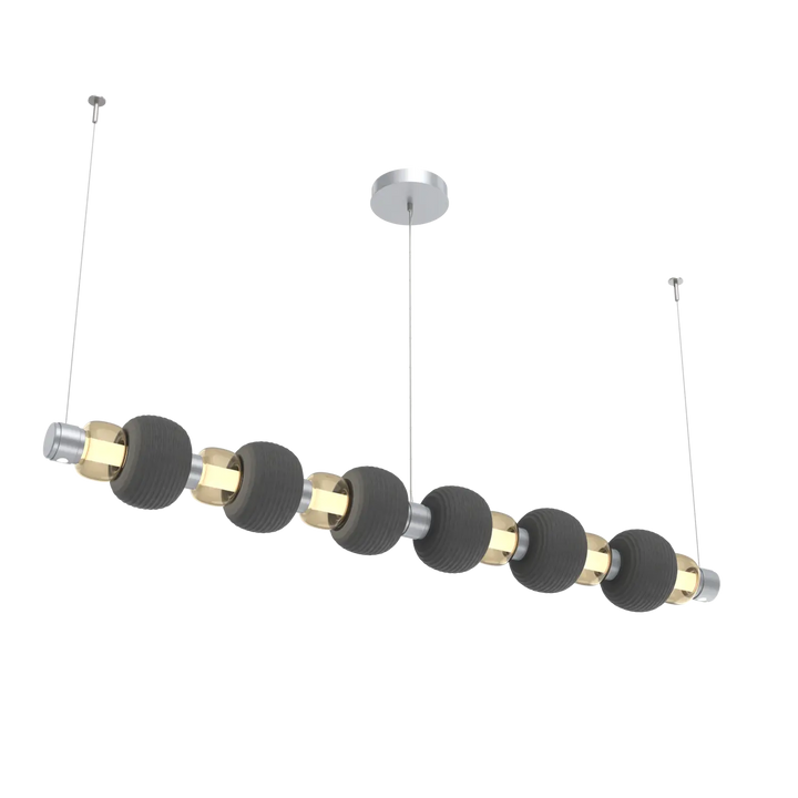 Hammerton Studio Torno Mandrel Linear Chandelier Classic Silver / Large / Bronze / Charcoal Ceramic