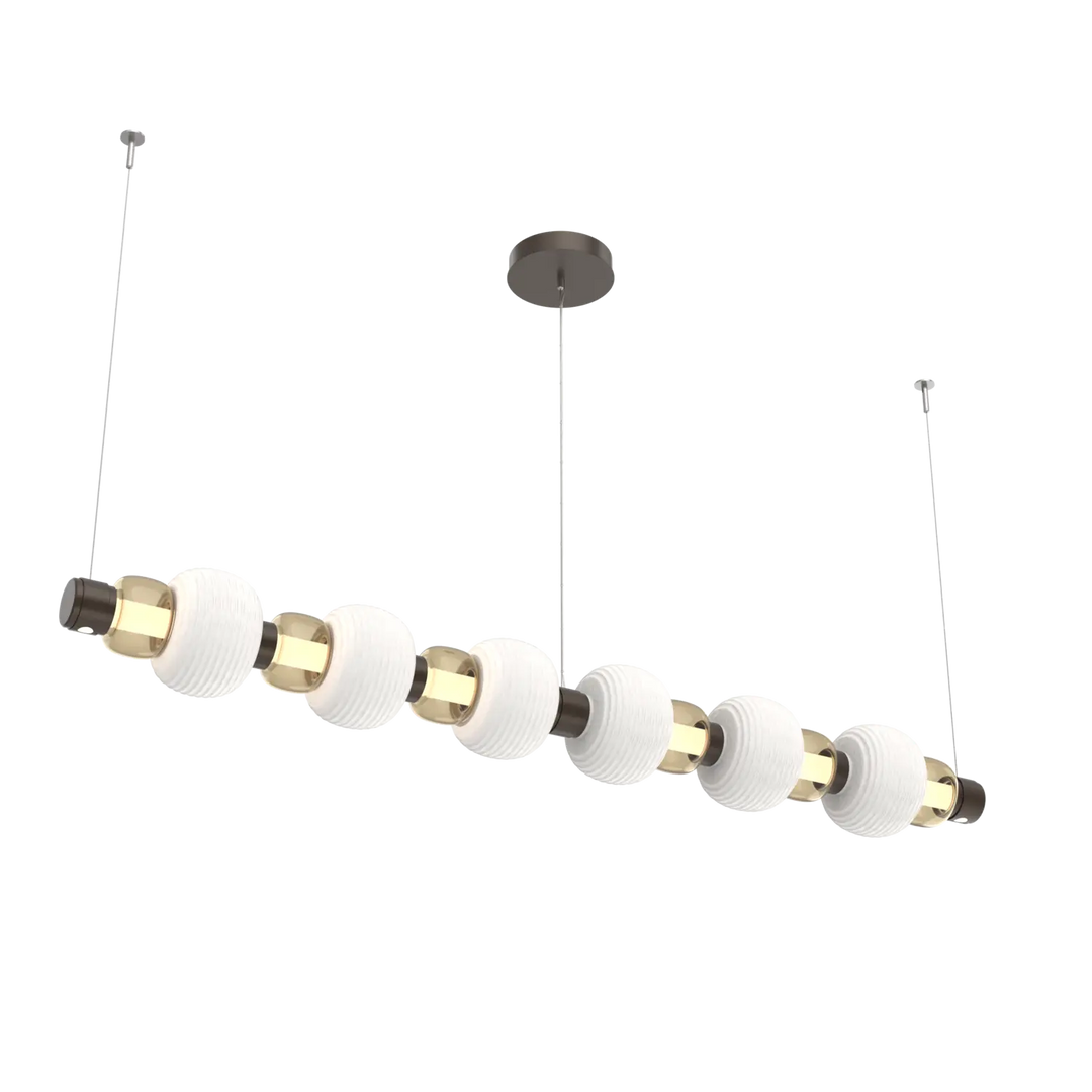Hammerton Studio Torno Mandrel Linear Chandelier Flat Bronze / Large / Bronze / Chalk Ceramic