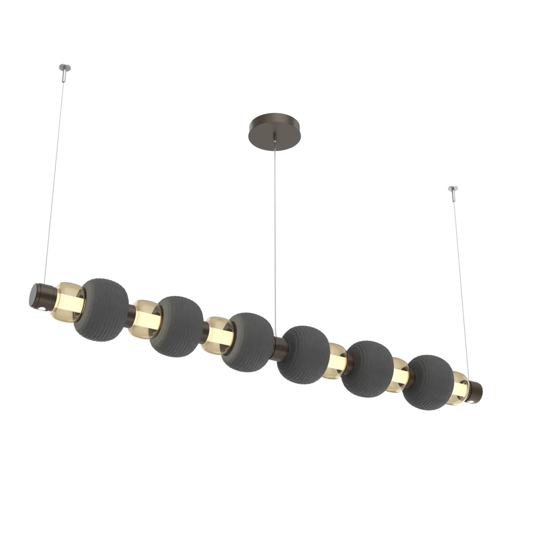 Hammerton Studio Torno Mandrel Linear Chandelier Flat Bronze / Large / Bronze / Charcoal Ceramic