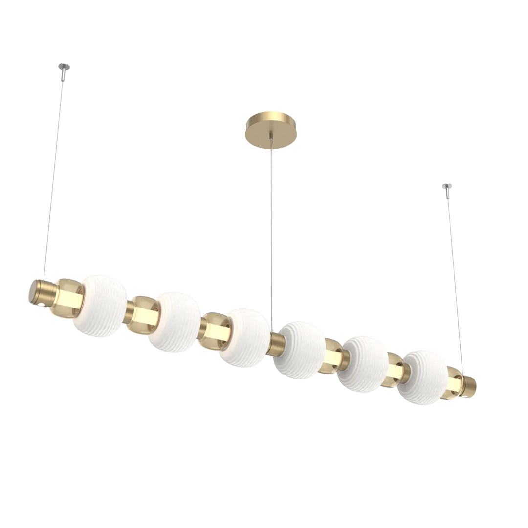 Hammerton Studio Torno Mandrel Linear Chandelier Gilded Brass / Large / Bronze / Chalk Ceramic