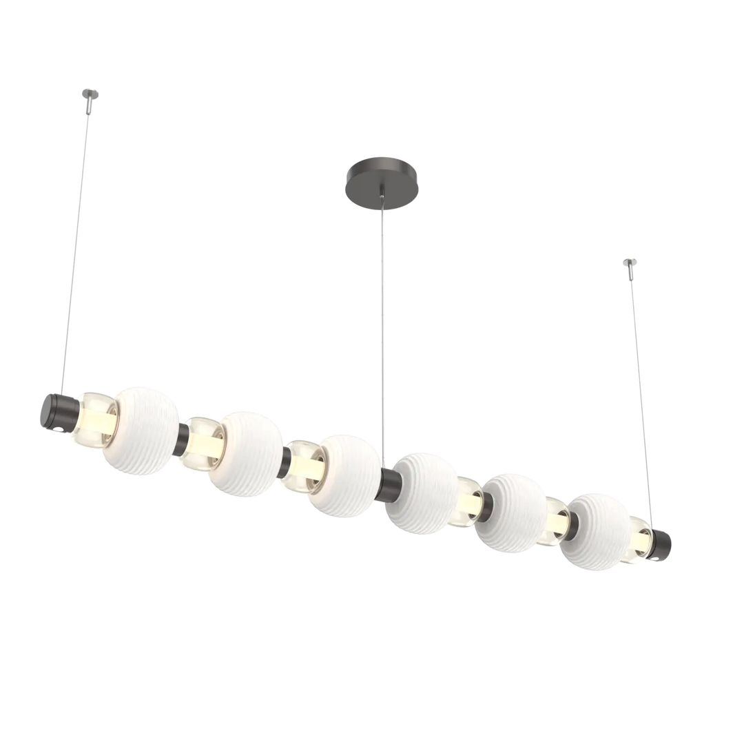 Hammerton Studio Torno Mandrel Linear Chandelier Graphite / Large / Amber / Chalk Ceramic