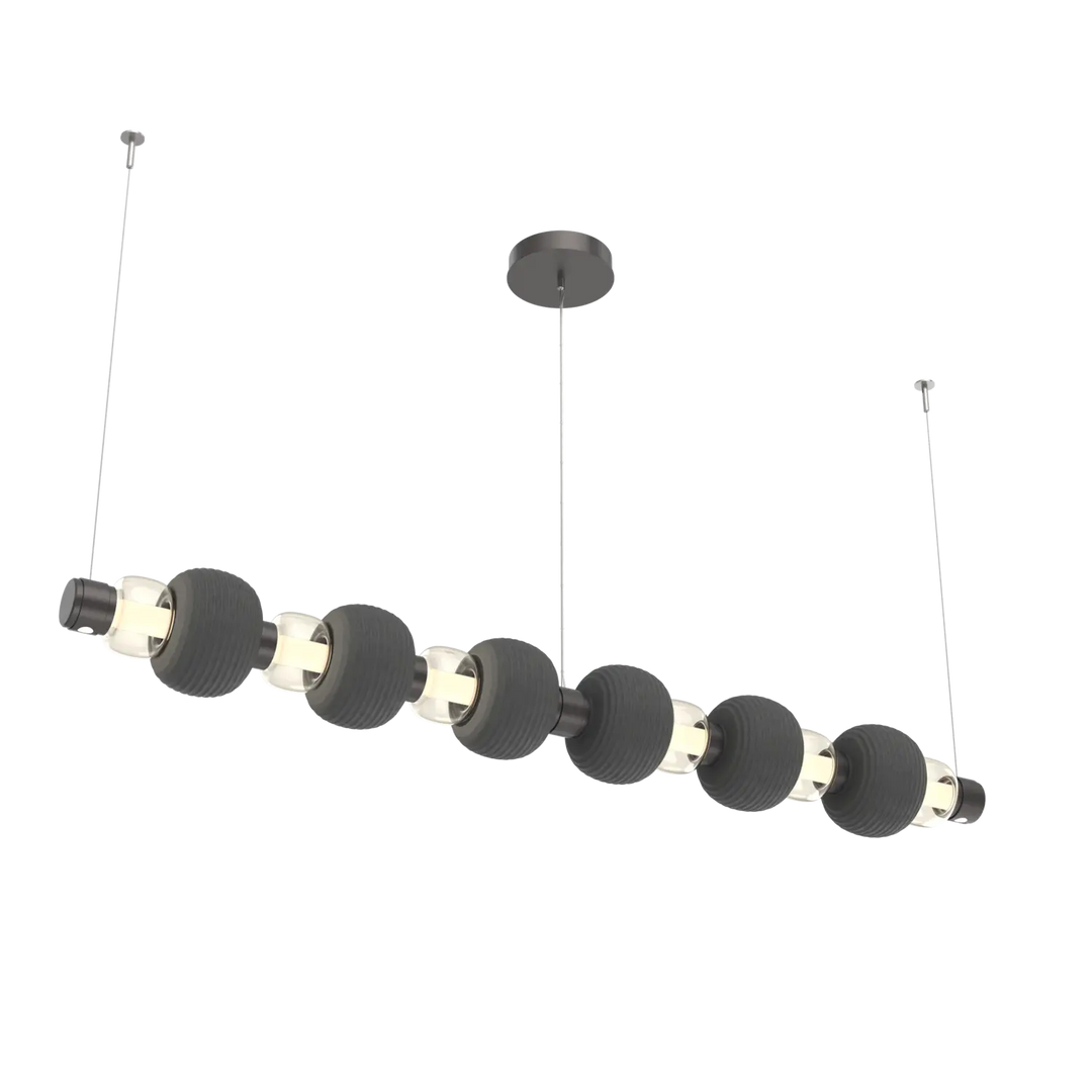 Hammerton Studio Torno Mandrel Linear Chandelier Graphite / Large / Amber / Charcoal Ceramic