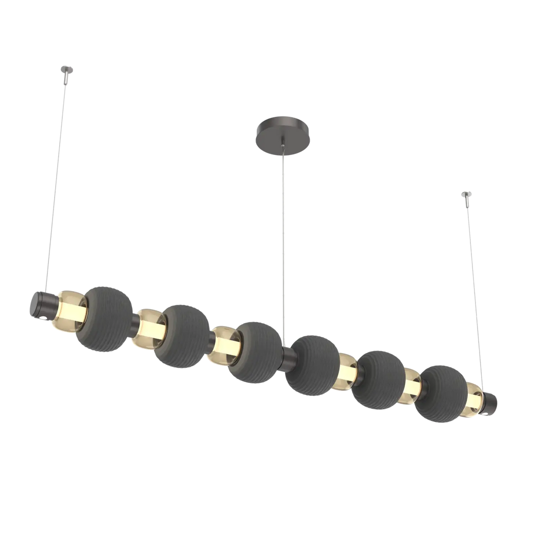 Hammerton Studio Torno Mandrel Linear Chandelier Graphite / Large / Bronze / Charcoal Ceramic