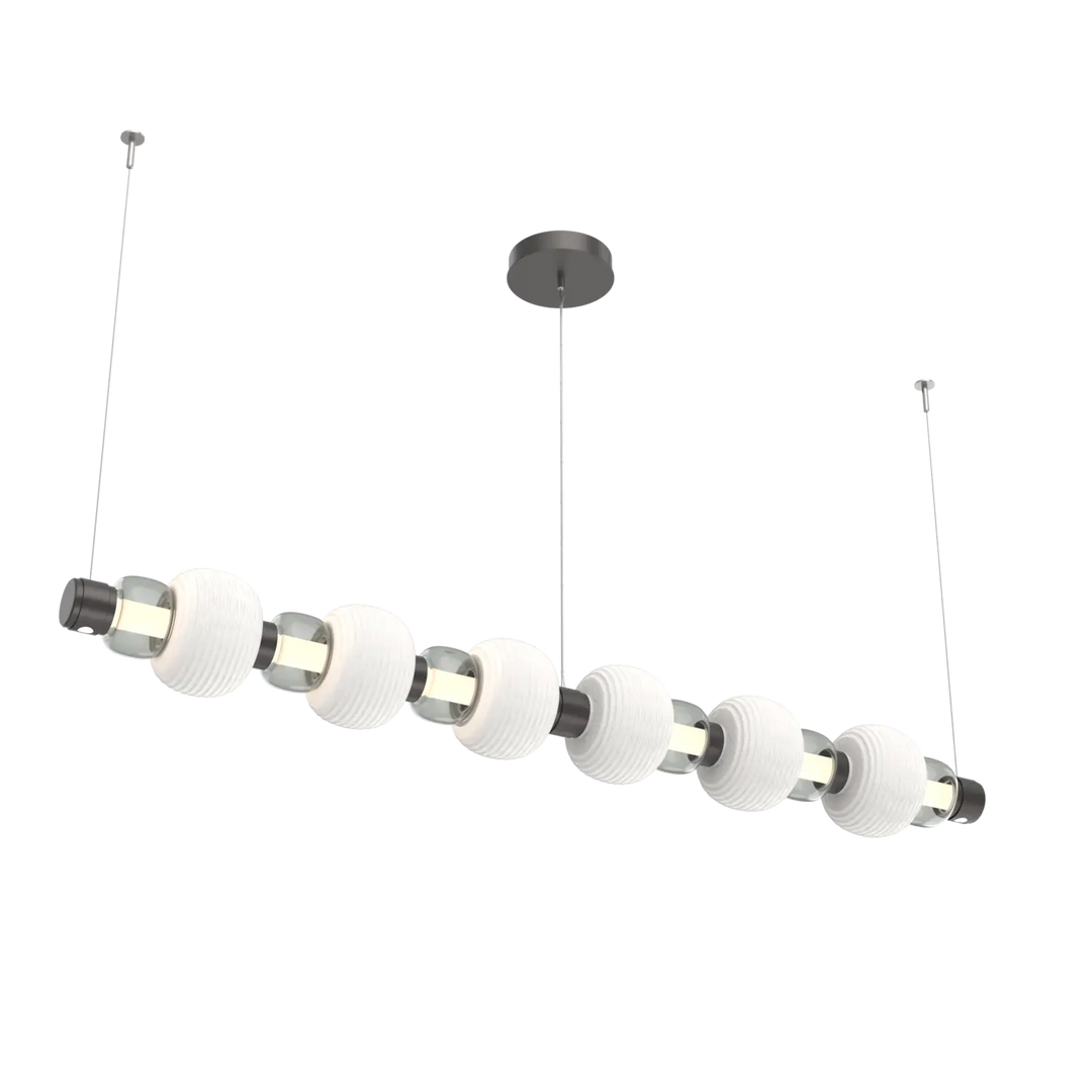 Hammerton Studio Torno Mandrel Linear Chandelier Graphite / Large / Smoke / Chalk Ceramic