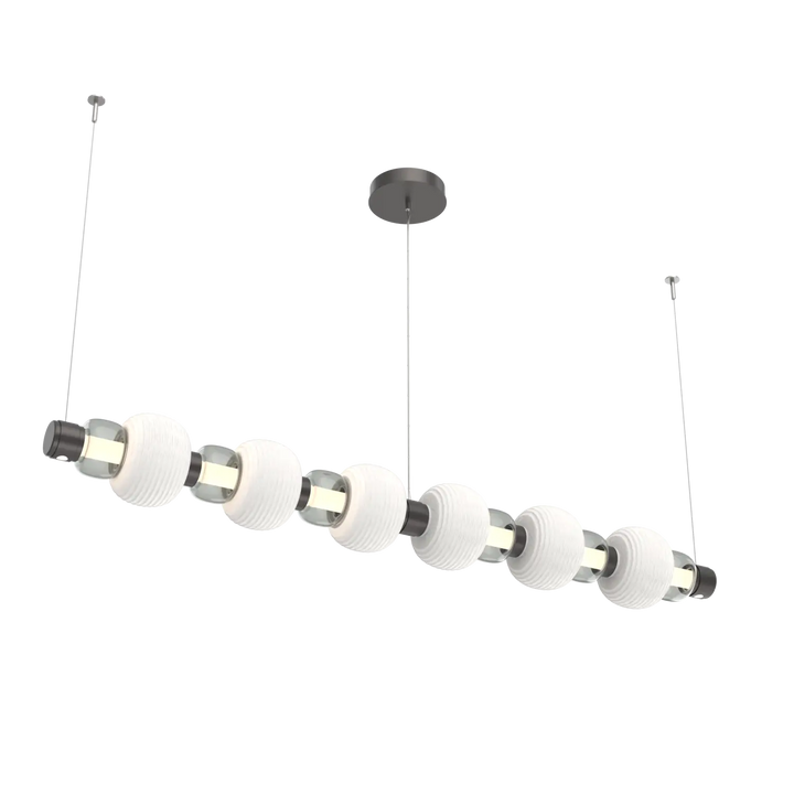 Hammerton Studio Torno Mandrel Linear Chandelier Graphite / Large / Smoke / Chalk Ceramic