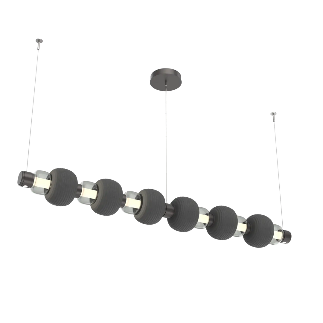 Hammerton Studio Torno Mandrel Linear Chandelier Graphite / Large / Smoke / Charcoal Ceramic