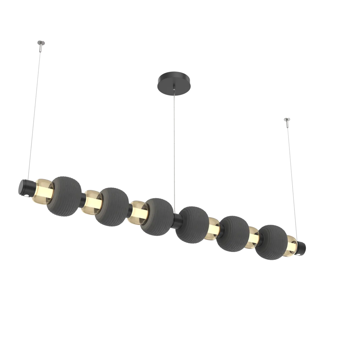 Hammerton Studio Torno Mandrel Linear Chandelier Matte Black / Large / Bronze / Charcoal Ceramic